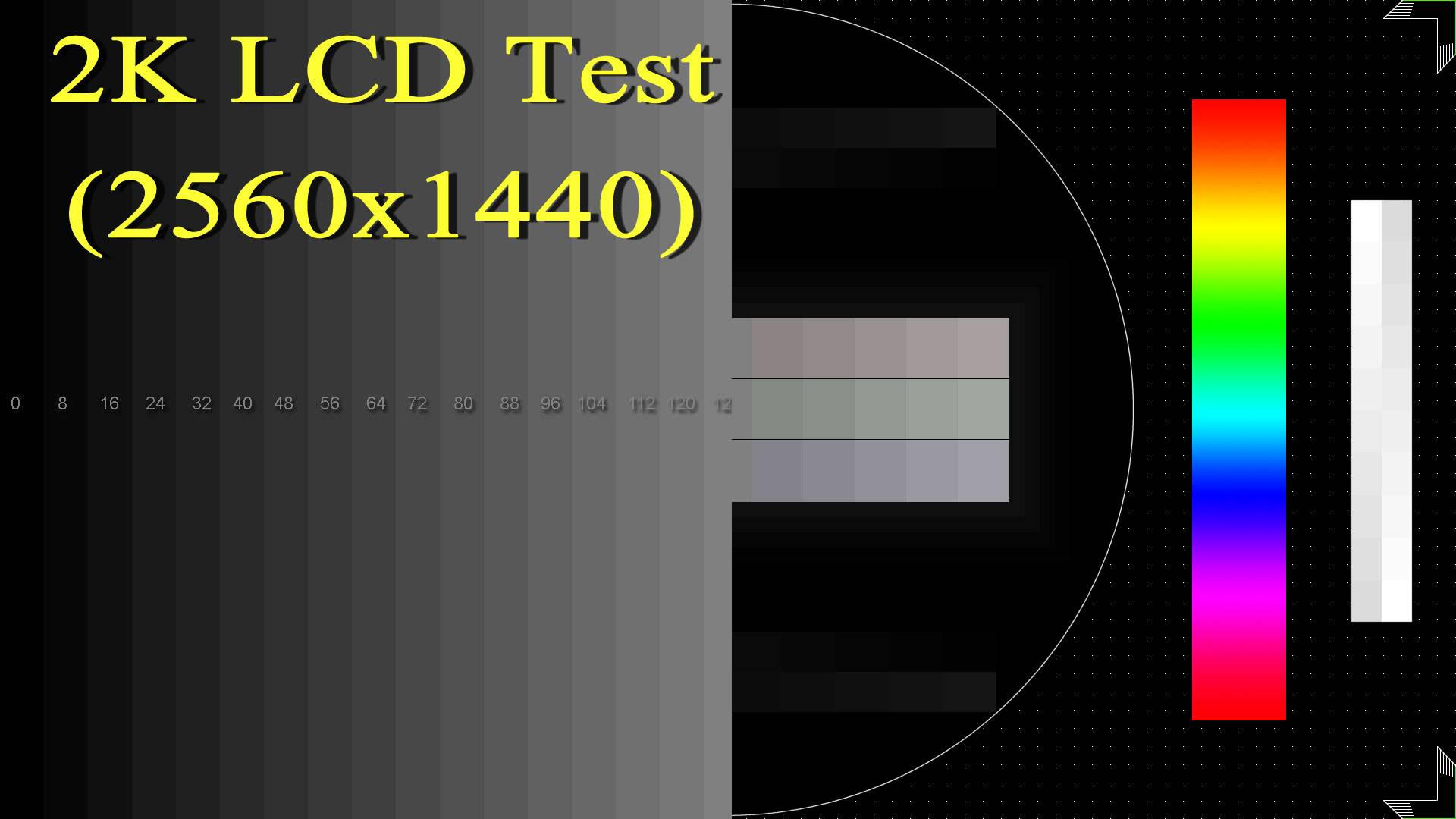 Проверка монитора  2K на битые пиксели, засветы матрицы, шлейфы цвета, контрастность 2560×1440