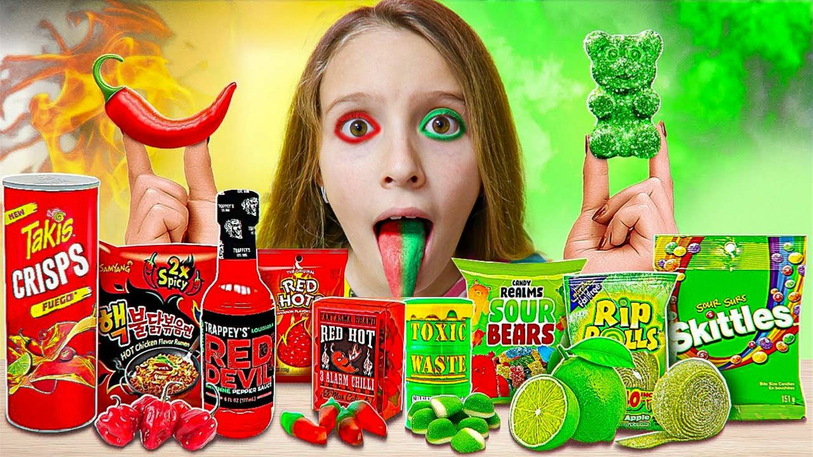 ЕДИМ НЕВЕРОЯТНО КИСЛУЮ ЕДУ против САМОЙ ОСТРОЙ в МИРЕ! * Новый Челлендж на ИНТУИЦИЮ *