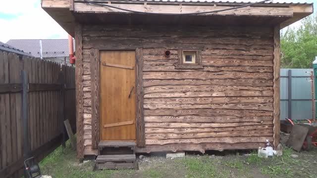Каркасная баня в стиле "Леший" спустя год эксплуатации.