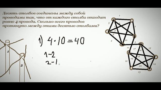 ЕГЭ 21 Десять столбов соединены межд...