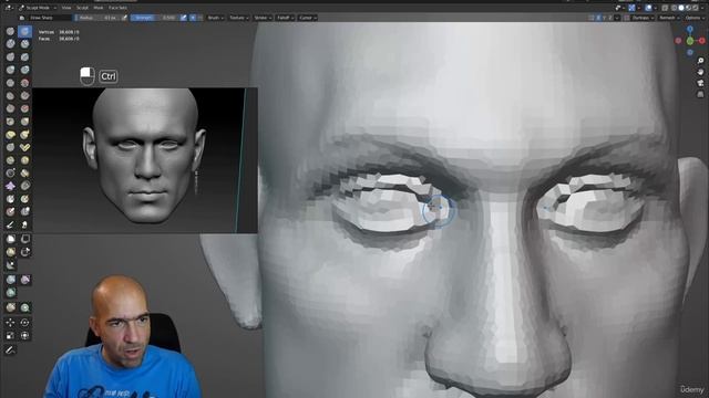 12. Sculpting a head from 3D scan reference