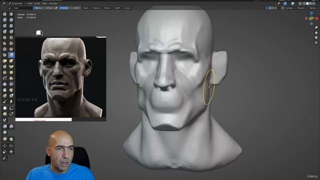 7. Slightly stylized manly head exercise