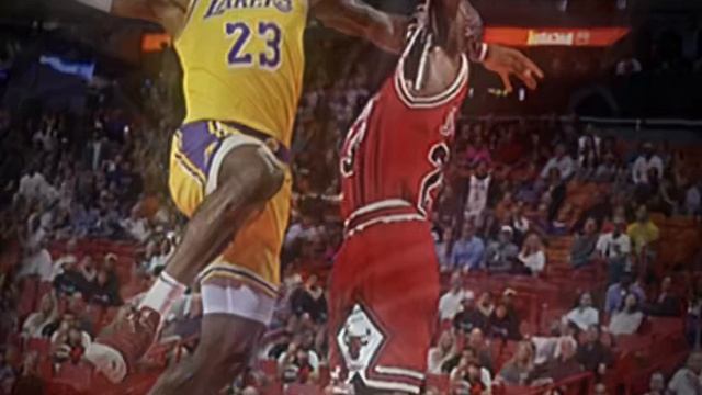 Lebron забивает данк через Майкла