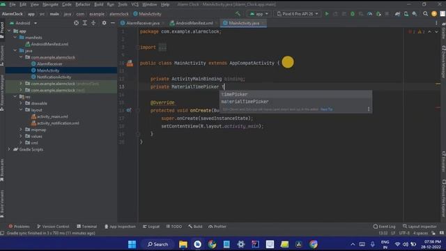 Alarm Clock with Notifications in Android Studio using Java