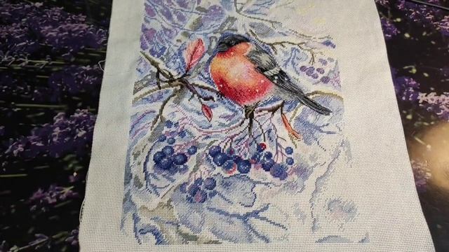 Готовая вышивка " В белоснежном лесу".