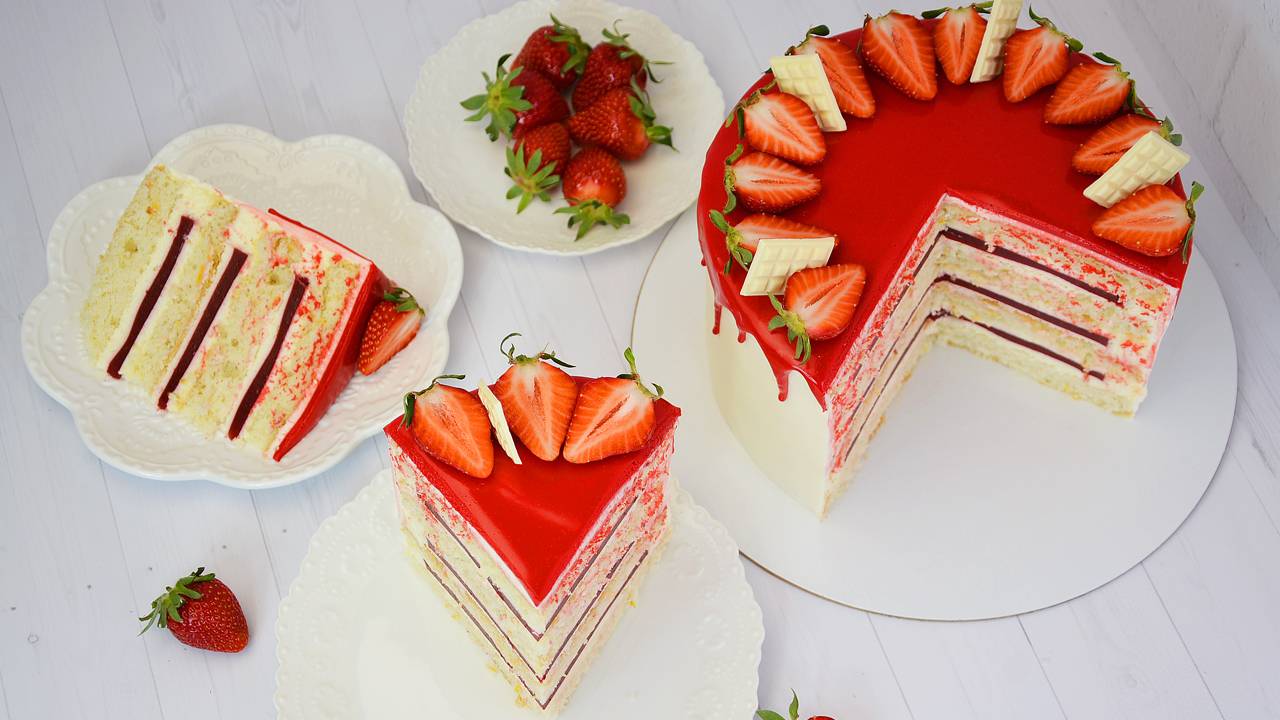 🍓 ТОРТ «КЛУБНИЧНЫЙ МАРМЕЛАД»: слои как облако, мармелад как в Детстве! 🍰💥 Станет ЛЕГЕНДОЙ семьи!