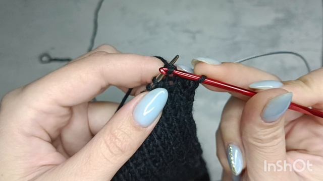 Закрытие петель резинки крючком