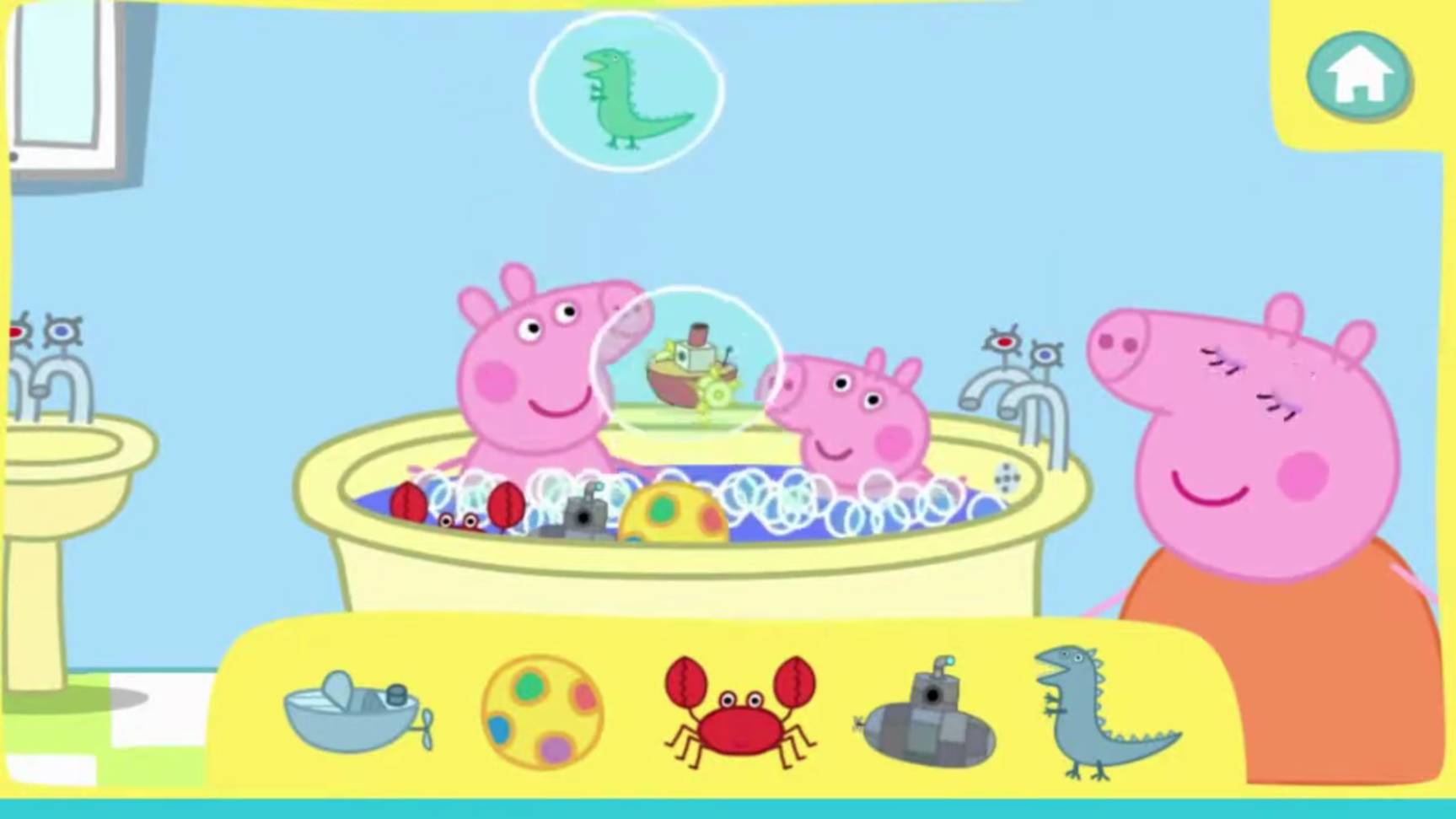 Свинка Пеппа и Джордж купаются в ванной и весело играют