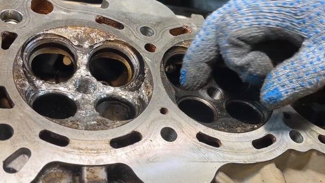 ☝️ГБЦ Дв. 2TR-FE Toyota Hiace Тойота Хайс Обрыв тарелки клапана, повреждена камера, сёдла, клапана …