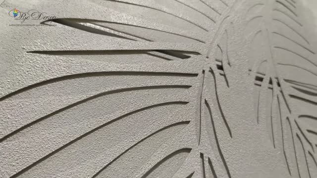 МАСТЕР-КЛАСС Панно на стену. Трафарет Листья пальмы своими руками. Декоративная штукатурка РусДекор