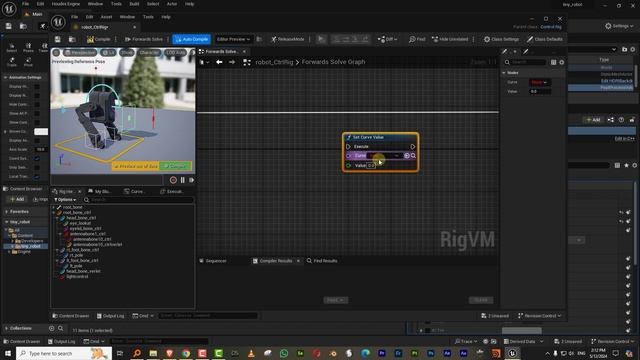 tiny robot - lesson 21 - Unreal control rig and shaders