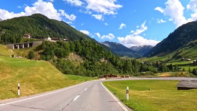 🚗 4К UltraWide ➤ Съезд с вершины перевала Лукманье в Дисентис-Мустер, Швейцария!