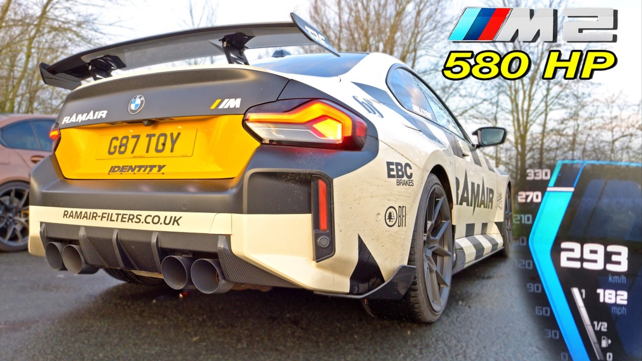 580ЛС  BMW M2 G87 с ХОЛОДНЫМ ВПУСКОМ | 100-200 КМ/Ч и МАКСИМАЛЬНАЯ СКОРОСТЬ на АВТОБАНЕ AutoTopNL