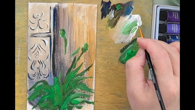 Живопись для начинающих. Ирисы.Акрил.