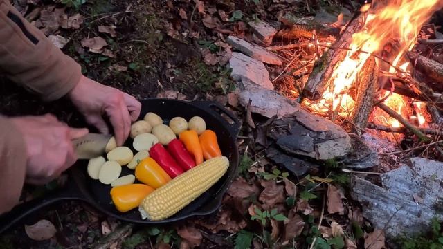 ANTONIO без рыбалк  COOKING OVER open FIRE while heavy RAIN!