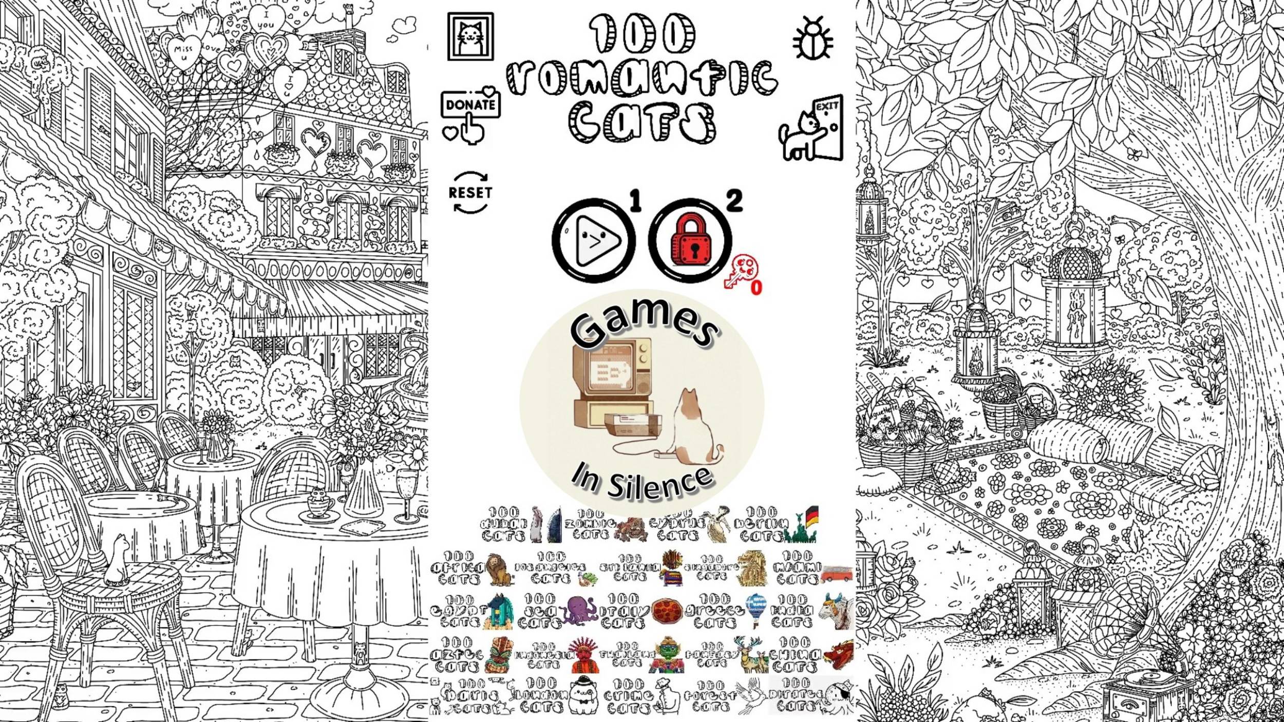 100 Romantic Cats. Walkthrough