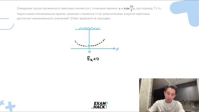 Смещение груза пружинного маятника меняется с течением времен - №23133