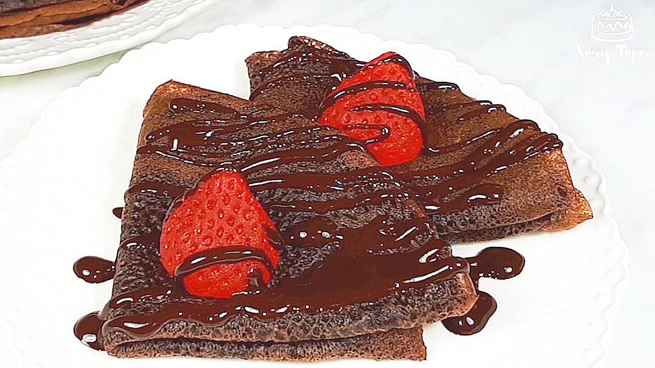 Шоколадные Заварные Блины на кефире и молоке. Простой Рецепт Вкусных ШОКОЛАДНЫХ Блинчиков с какао