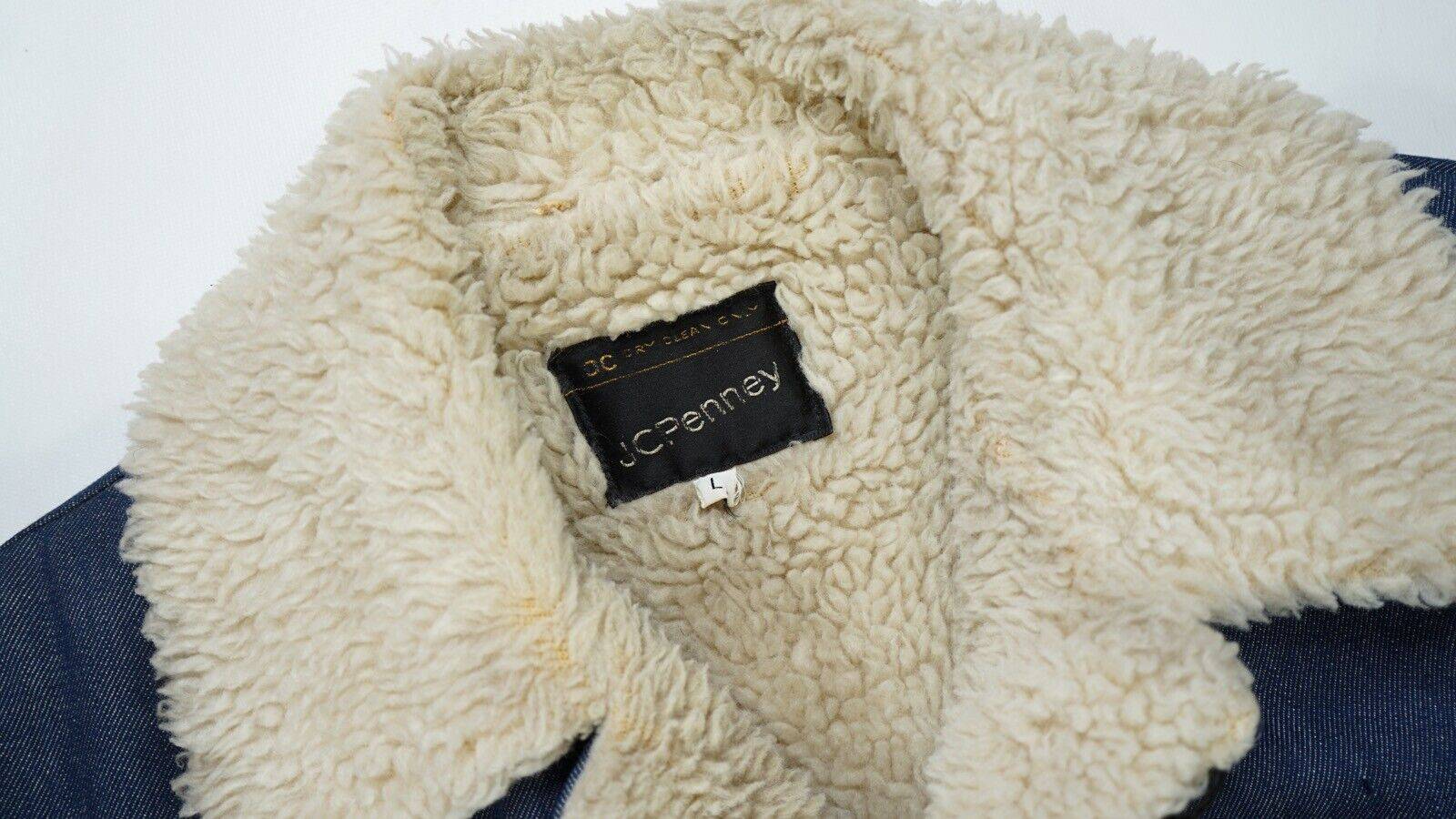Редкая винтажная джинсовая куртка JCPENNEY Sherpa с подкладкой на пуговицах спереди 80-х годов