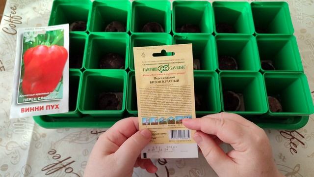 Посадка семян сладкого перца, февраль