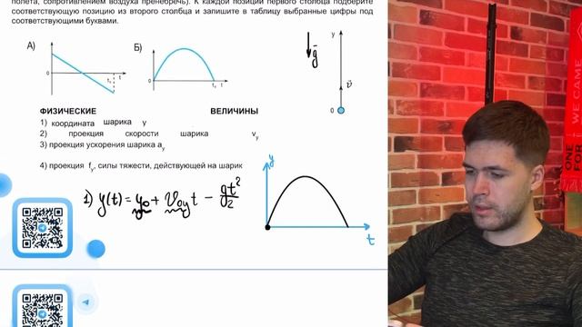 В момент времени t 0 шарик бросили вертикально вверх с начальной скоростью v (см. рисунок - №21854