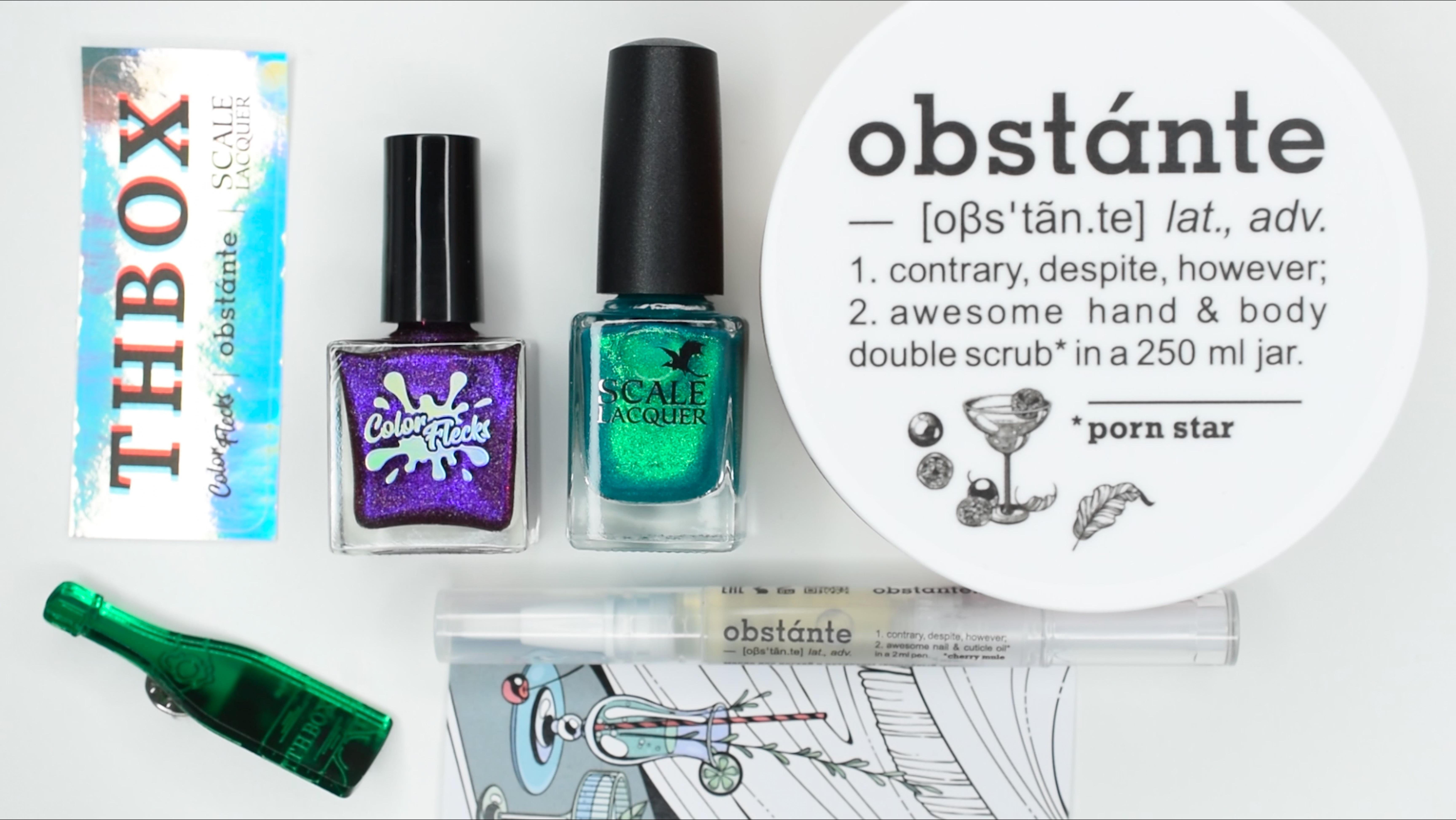 Распаковка THBox #1. Мистери-коробка с продуктами для рук от Color Flecks, Scale Lacquer, Obstante