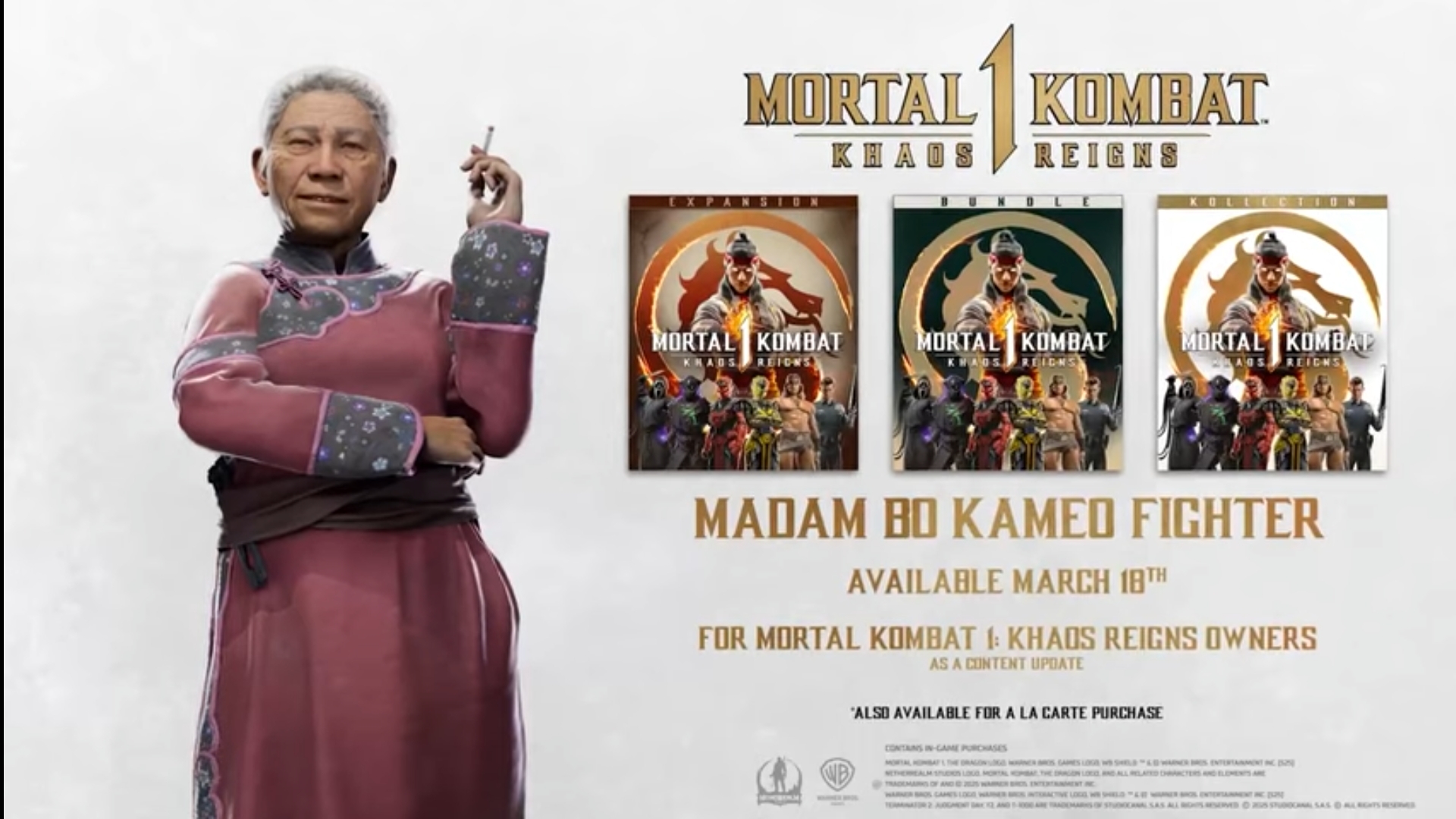 Mortal Kombat 1 Khaos Reigns – Madam Bo Kameo Teaser. MK-1