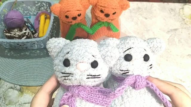 Вязание игрушек спицами и крючком. Доделываю недовязы. Готовы несколько игрушек