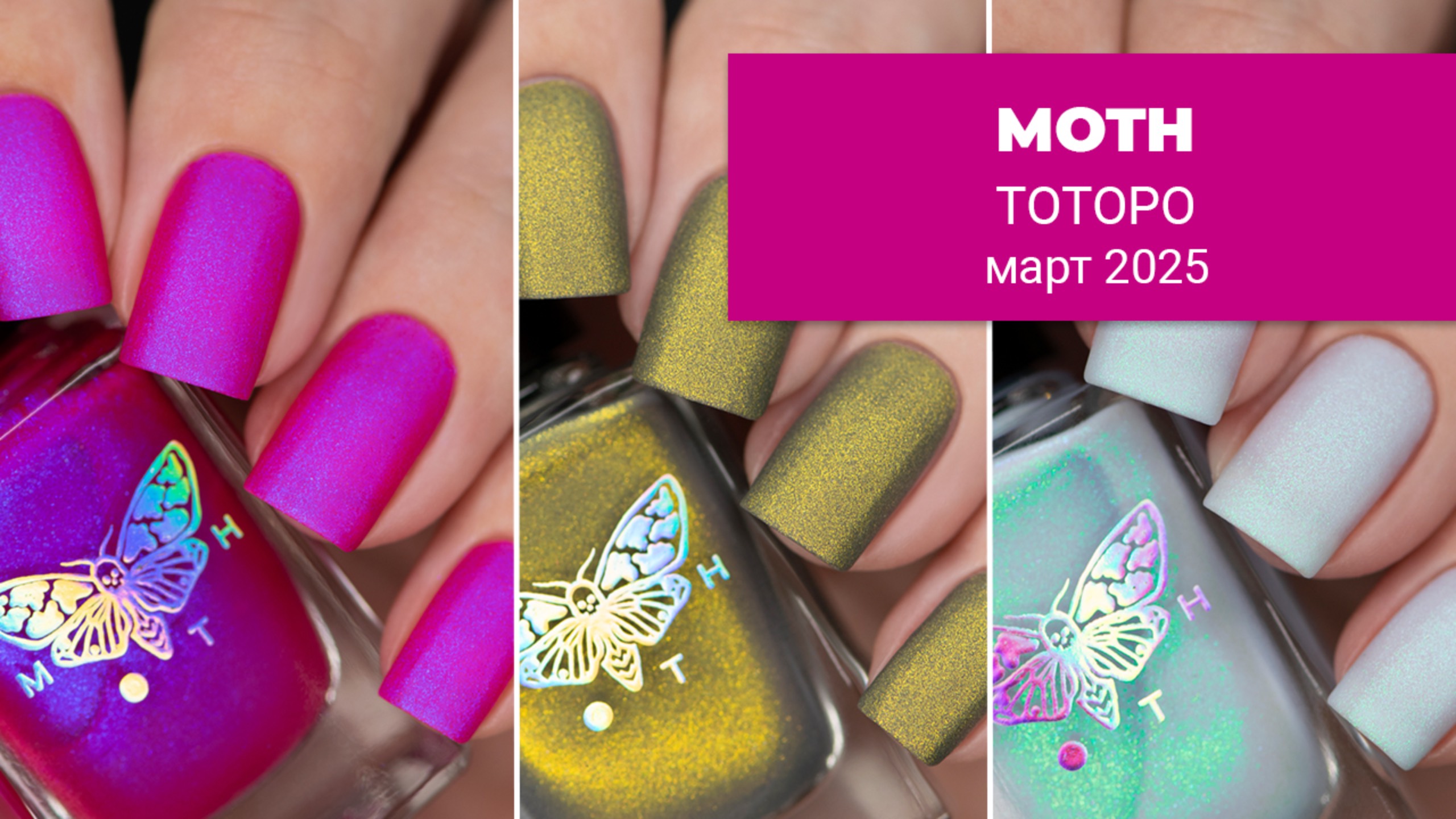MOTH март 2025 || коллекция лаков для ногтей по Тоторо