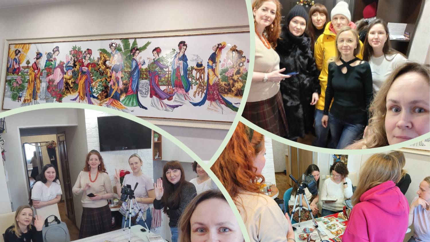 В гостях у Дарьи. Много красавиц и вышитых работ