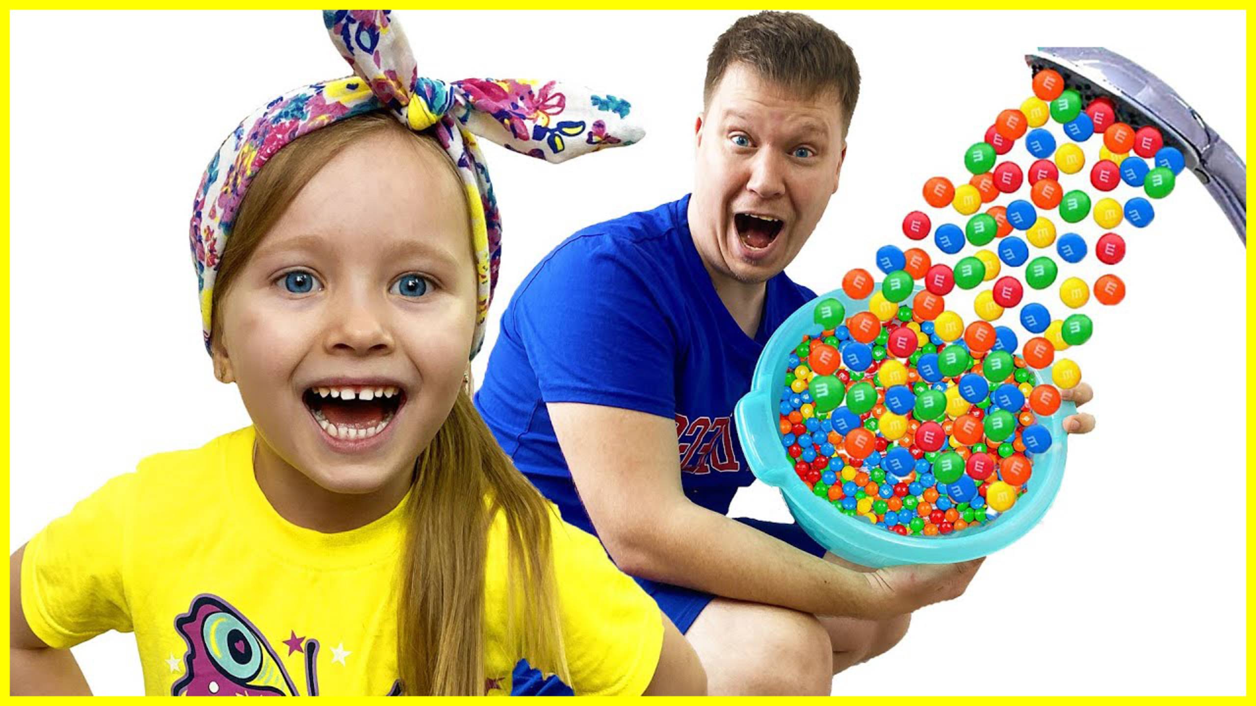 Милана с папой и их забавные истории с конфетами