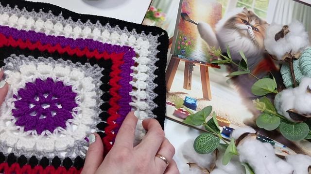 Вязальный проект "Пятнашки". Старт 9 из 15. Снова беру в работу крючок и остатки пряжи.