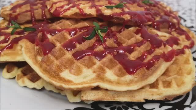 ВЕНСКИЕ ВАФЛИ на кефире с конфитюром Удачный рецепт для вафельницы