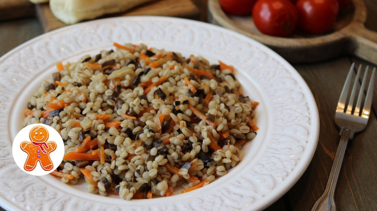 Русский "плов" ✧ Постный, с грибами и перловкой