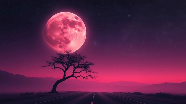 Relaxing Night Road - Gentle Breeze & Cosmic Moonlight for Deep Sleep & Meditation