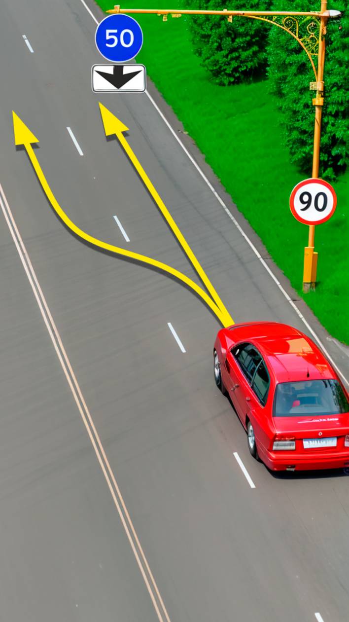 По какой полосе можно продолжить движение