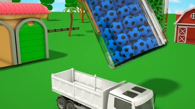 Развитие ребенка! Горка и разноцветные футбольные мячи — детские стишки и песенки