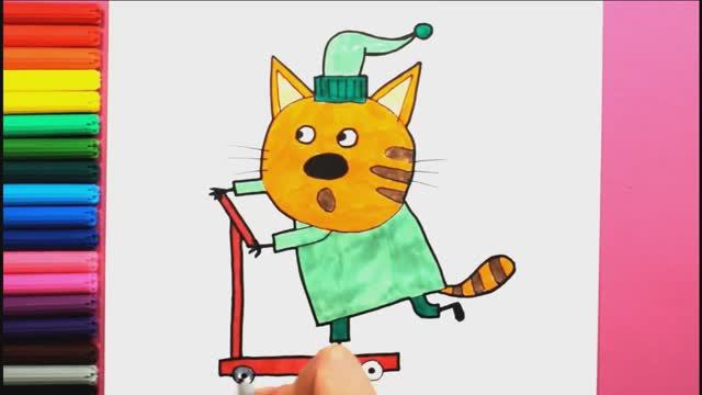 Как нарисовать кота КОМПОТА из мультфильма Три Кота шаг за шагом Легкие рисунки для детей