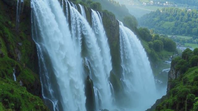 Водопад. Природа. Шум падающей воды водопада для гармонии и вдохновения