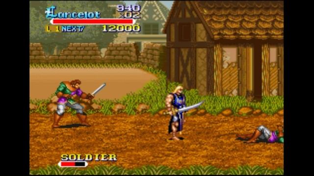 Super Nintendo (Snes) 16-bit Knights of the Round Stage 1 Village on Fire / Рыцари Круглова Стола