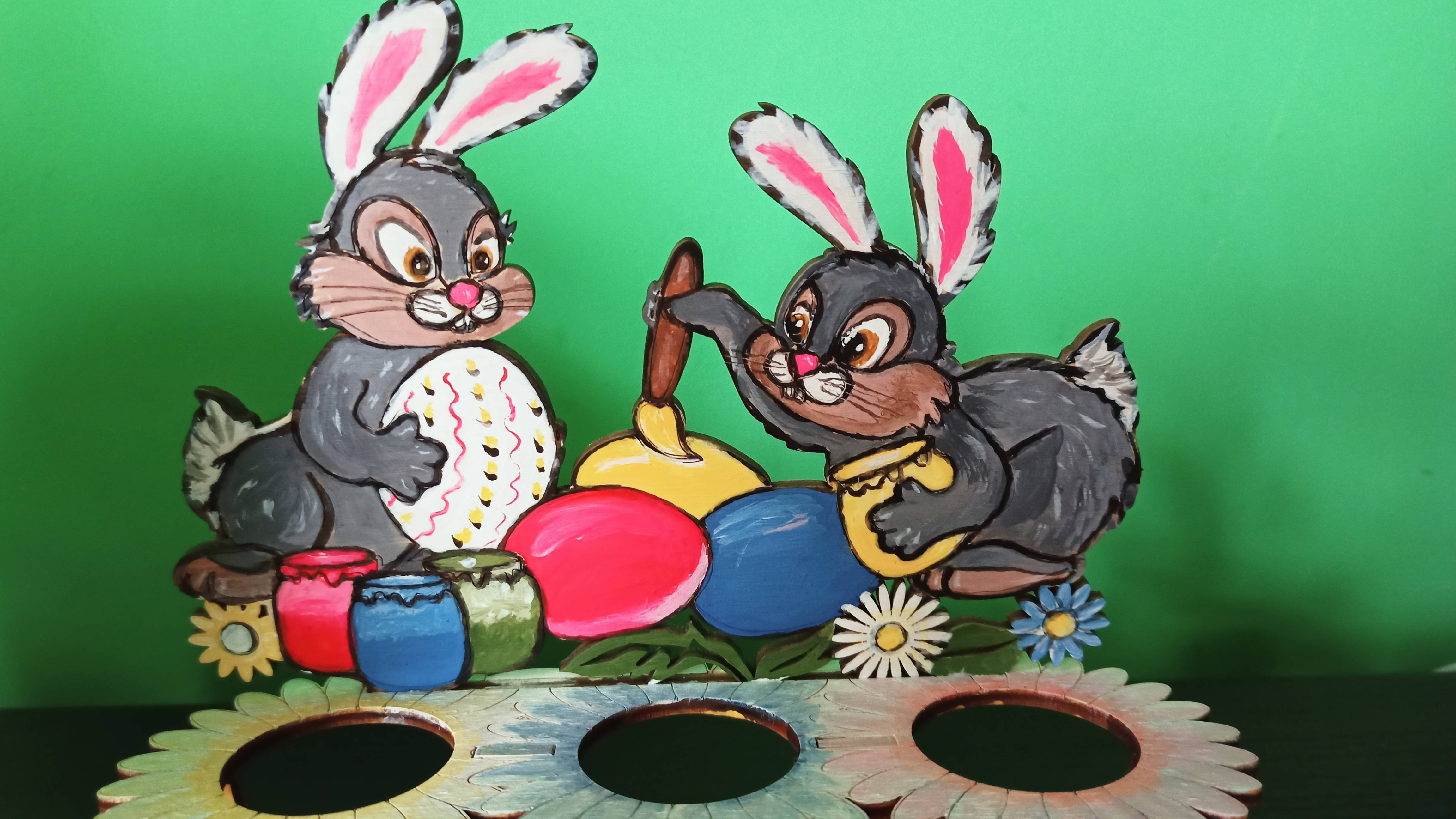 Красивая подставка под Пасхальные яйца ,как красиво раскрасить.