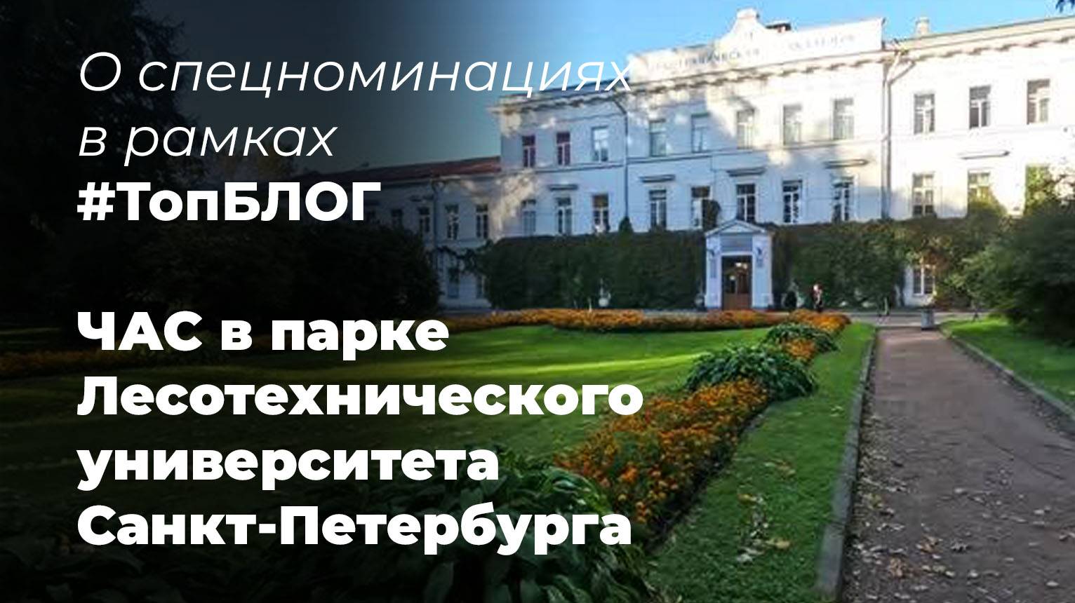 О спецноминациях в рамках #ТопБЛОГ - ЧАС в парке Лесотехнического университета Санкт-Петербурга