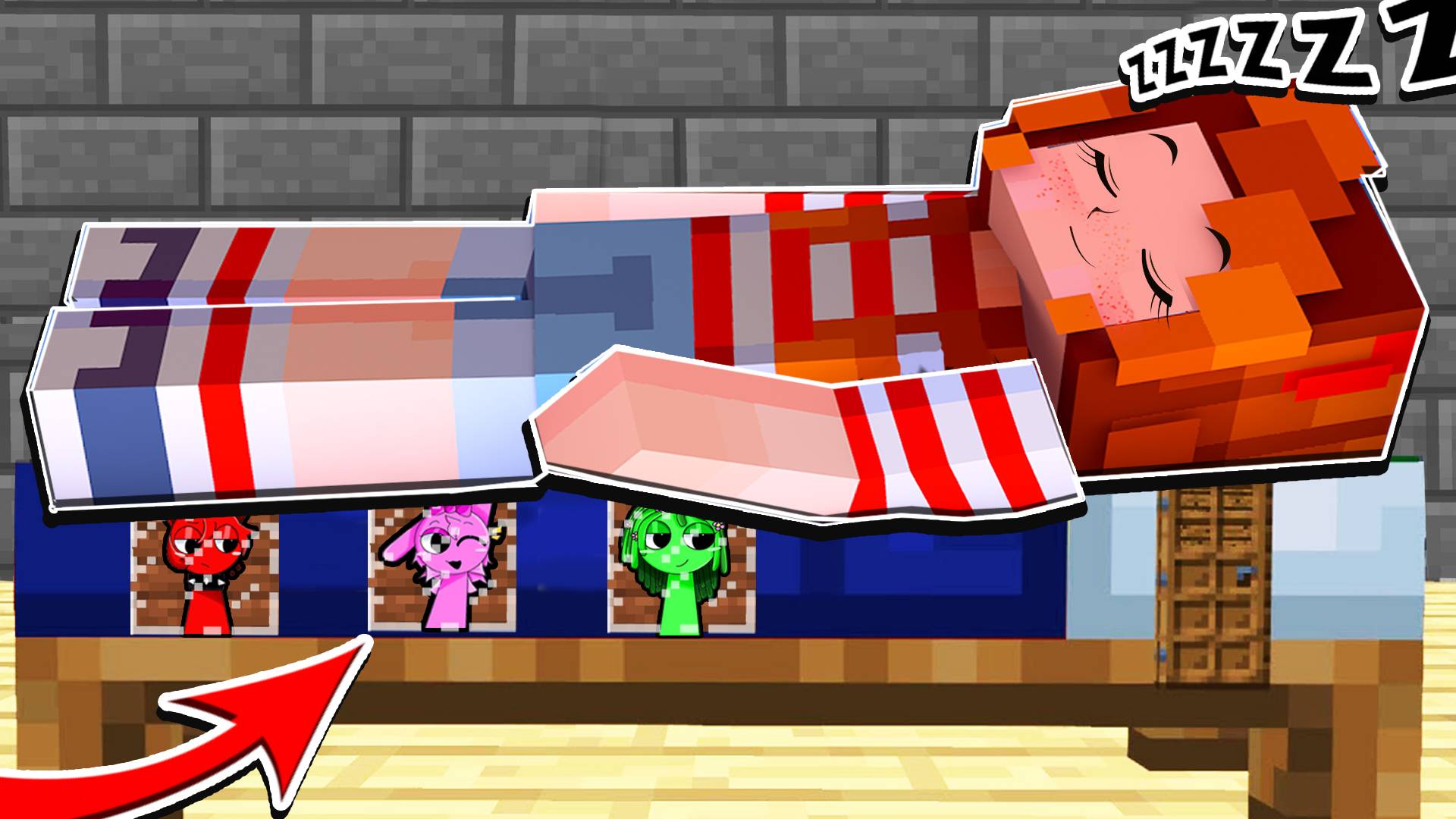 СПРУНКИ ЖИВУТ У МЕНЯ ПОД КРОВАТЬЮ  МАЙНКРАФТ SPRUNKI INCREDIBOX MINECRAFT