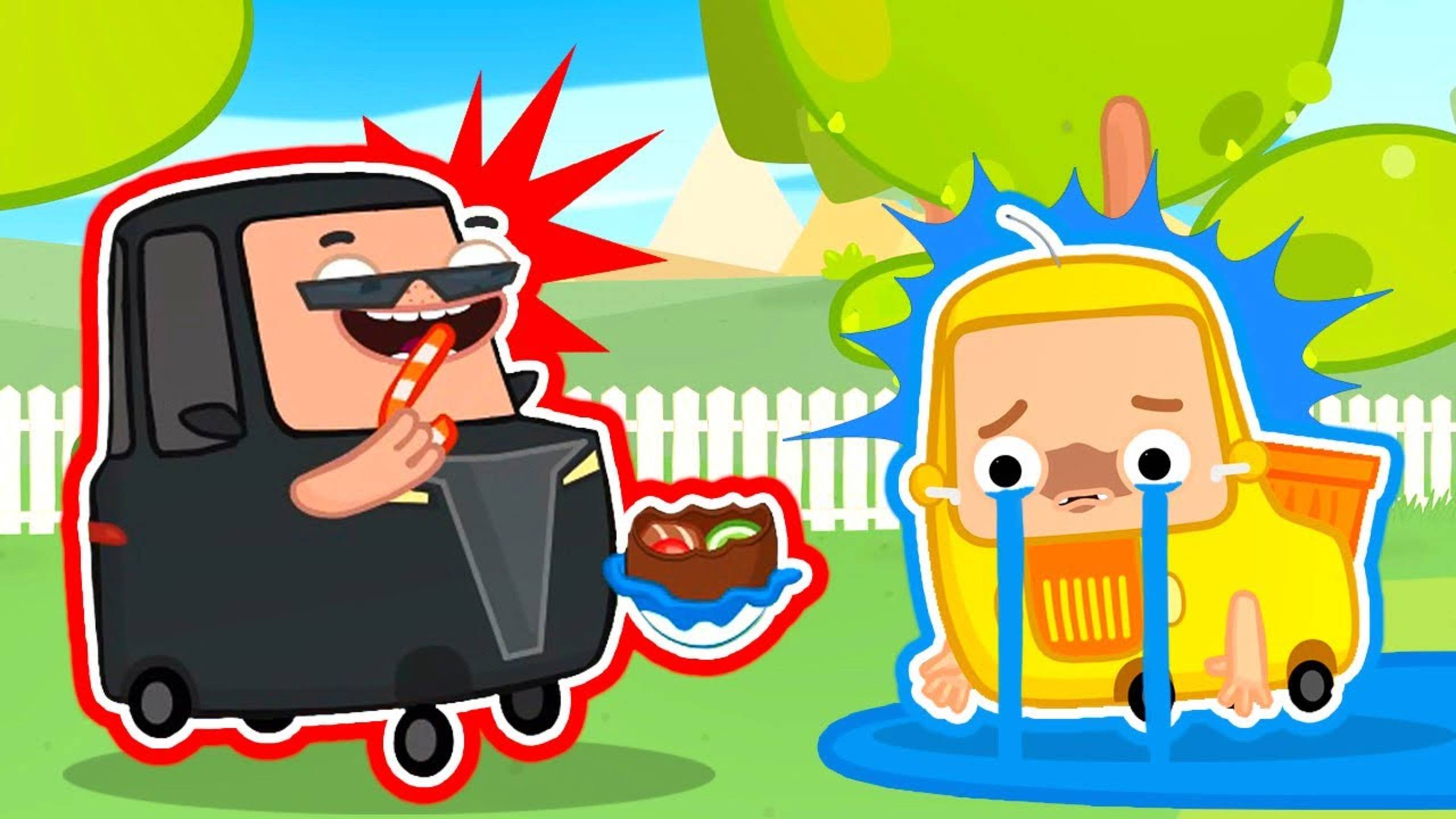 Хулиган отобрал у Плюмбума шоколад!  Мультики для малышей и игры в машинки Автосемейка Вилзи