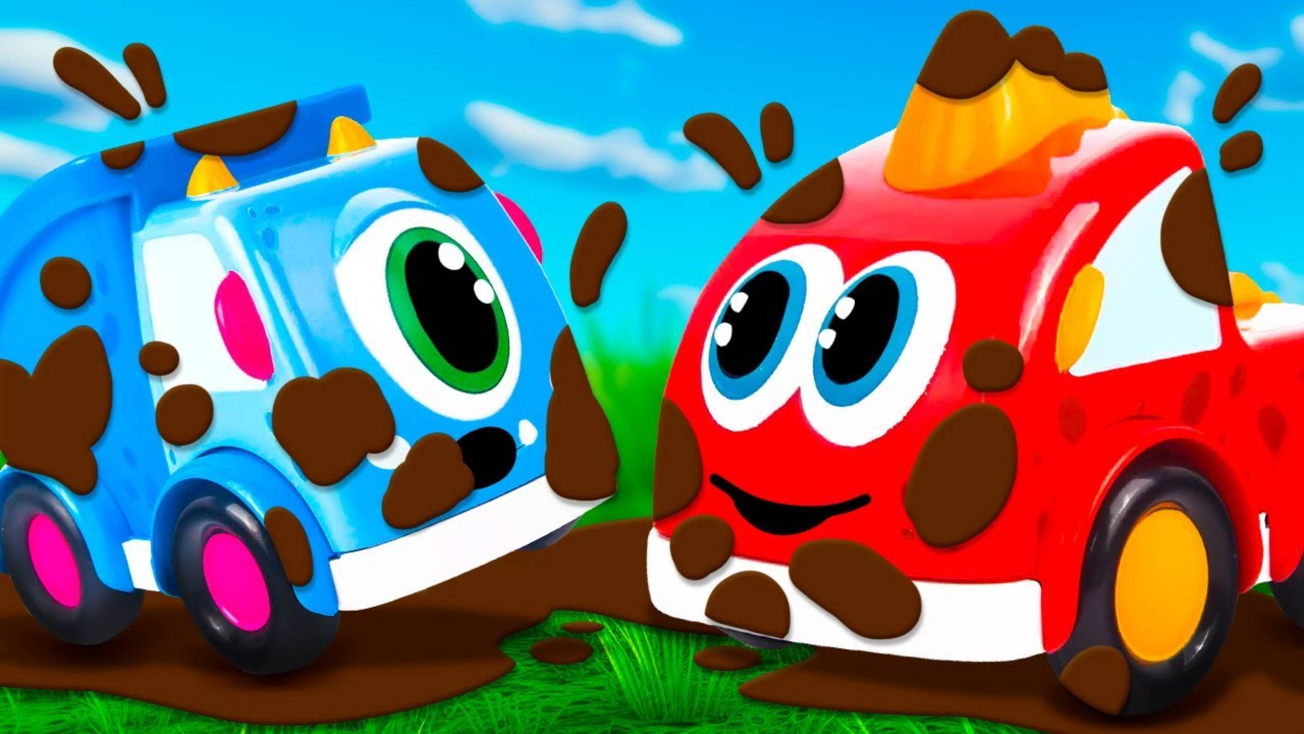 Машинки Мокас играют в игры под дождем! ☔️ Видео для детей и игры в машинки