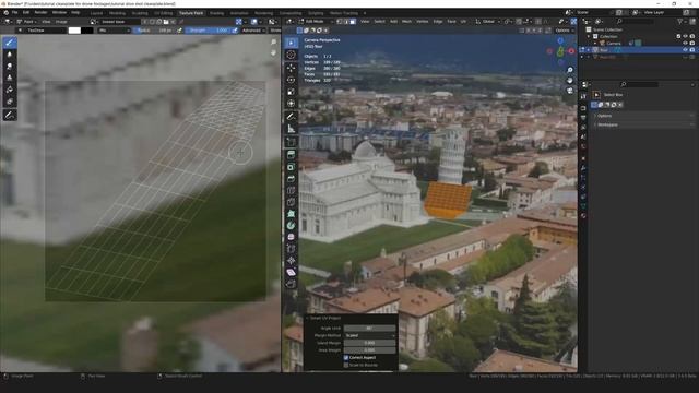 Cleanplates (technique 2) - removing the Pisa Tower from drone footage