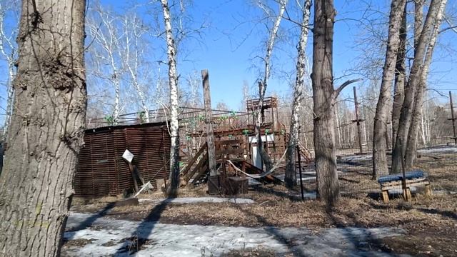 Парк отдыха в городе Омск весной