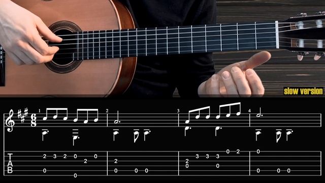 КОЛЫБЕЛЬНАЯ Моцарта на Гитаре. Уроки Гитары. Ноты и Табы My Guitar