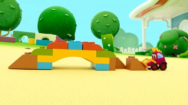 Песенки для детей - Машинки Мокас строят мост! Музыкальные мультики для детей