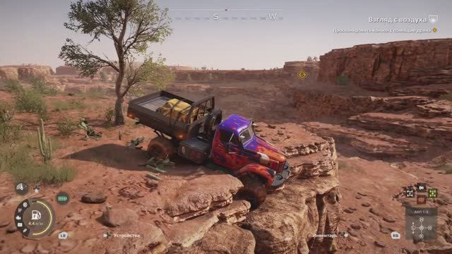 Вертикальный спуск с помощью лебедки в Expeditions - A MudRunner Game